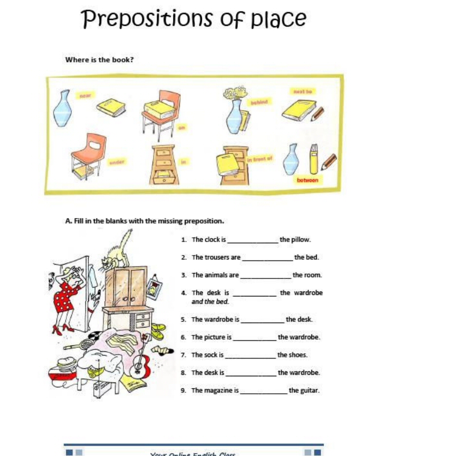 Prepositions Exam With Pictures 88
